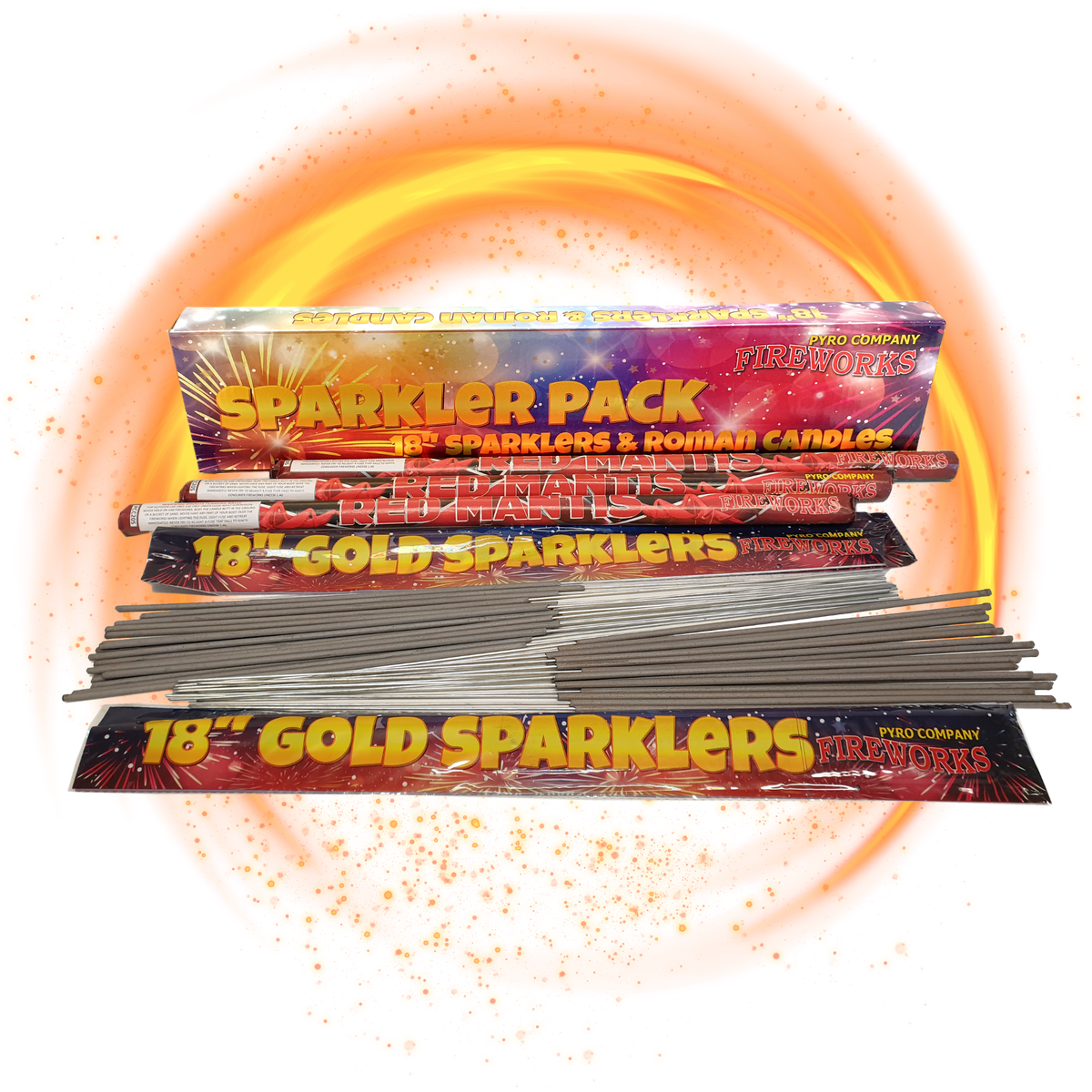 Sparkler Assortment with Roman Candles